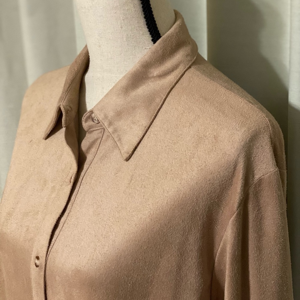 Suede Look Button Down - Picture 4 of 4